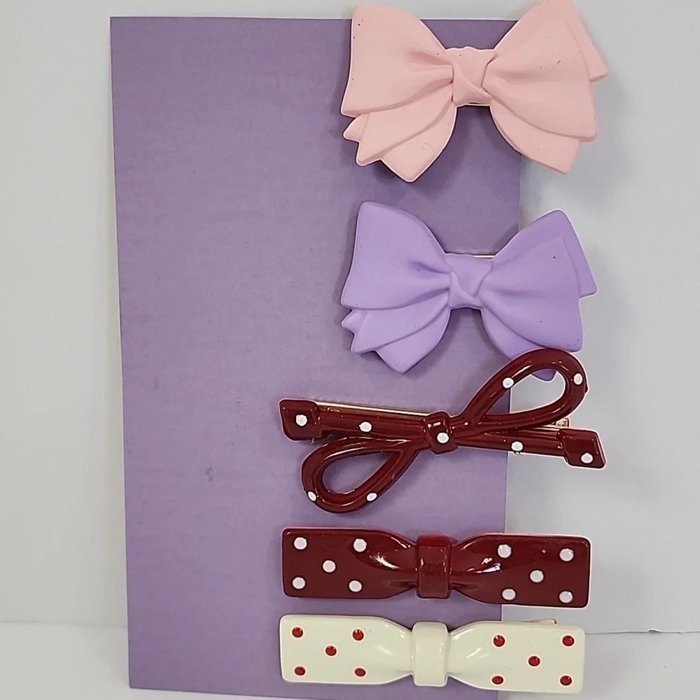 Birthday Card + Set of 5x (five) Hair Clips Bows Burgoyne KJS Industries
